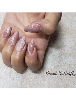 ネイルサロンスクール ビュートバタフライ 町田店(BEAUT BUTTERFLY)/ピンクマグネットネイル
