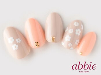 ネイルサロンアビー 北千住店(abbie)/ベージュフラワー　￥11396