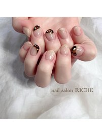 べっ甲ニュアンスネイル