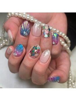 ネイルサロン ローズ(Rose)/マーメイドネイル