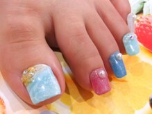 カラーズ 浜松店(colors)/海デザイン爽やかネイル(・∀・)