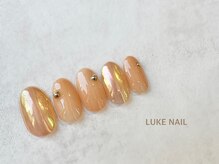 ルークネイル 恵比寿店(LUKE NAIL)/オレンジオーロラネイル　春夏