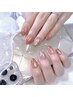hand nail/ワンカラー＋ストーンset ¥5300
