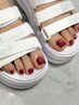 【6週間以内オフ無料】フット◆ワンカラーorラメグラデーション¥5500