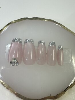 クイーンズネイル(Queeens nail)/ガラスフレンチ　フレンチネイル