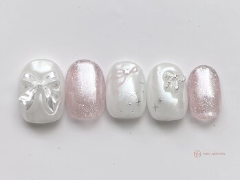 ネイルメゾン 池袋店(NAIL MAISON)/パールリボン¥7800