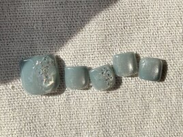 くすみブルー×ラメニュアンス