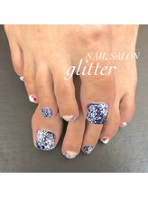 ネイルサロン グリッター(NAIL SALON glitter)/花火&金魚フットネイル