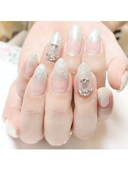 バーロ ビューティールーム(Balo Beauty Room)/ラメグラデーション+アート