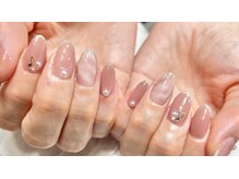 ネイル シスター(nail sister)/ピンクのモヤモヤネイル