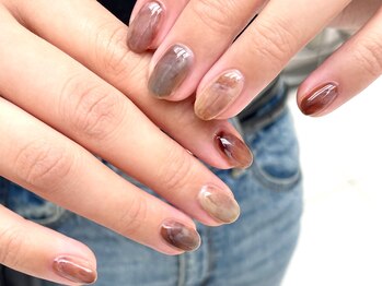 ネイルマジック 仙台一番町店(NAIL MAJIC)/秋のもやもやニュアンスアート