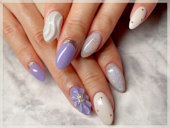 プチムトン 鶯谷店(petit mouton)/【ぷっくりお花ネイル】