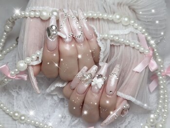 ベルグローアルファネイル(BELLE GROW ALPHA NAIL)/pink×White ネイル