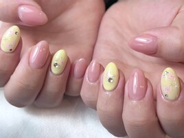 イエロー×ピンクの桜柄（定額）