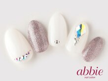 ネイルサロンアビー 北千住店(abbie)/ホワイトビジュー　￥10505