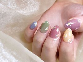 カラフルフラワーネイル☆オ-ダ-