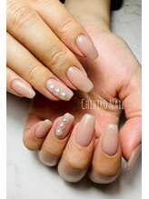 チヒロネイル/パール3連ネイル