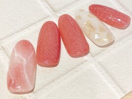 ピンク大理石ネイル5980円初回