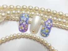 ネイルサロンミキ 横浜(MIKI)/紫陽花手書きフラワー人気着物