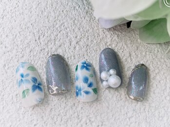 ネイルサロン ロゼプリュム/紫陽花ネイル