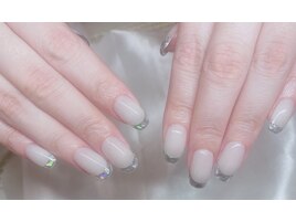 ガラスフレンチネイル
