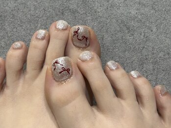 ネイルアヴァンス 京橋店(Nail AVANCE.)/footリボンネイル！