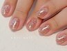 【hand】爪育しながらジェルネイル♪ラメワンカラー/ラメグラ　￥7800