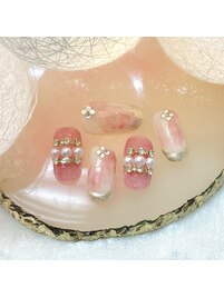 定額¥7500 桃ワンホンネイル