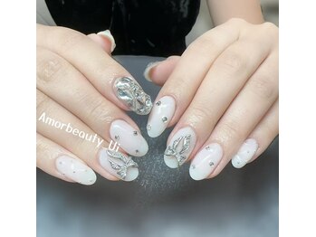 アモールビューティー 新宿店(Amor Beauty)/定額ワンホンネイル リボン