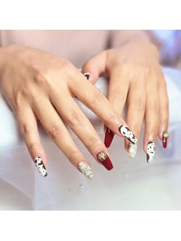 フラワーネイル 古河店(Fleur nail)の写真/初めての方にもオススメ！チップでの長さ出しで持ちがいいネイルはイベントや推し活にも最適で彩り豊かに★