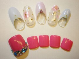 【フット】根元ビジュー盛7750円