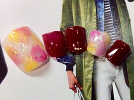 ニュアンスキラキラフットネイル