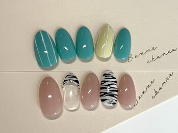 ココネイル(CoCo Nail)/アニマル柄×ストライプ