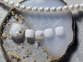 ホワイトミラーネイル　フット