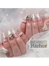 エスフィーネイルサロン リシェル(Esfy nailsalon Richer)/ジェル　大人Xmasデザイン