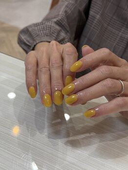 金木犀っぽい黄色強めネイル