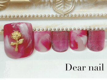 ディア ネイル(Dear nail)/フットピンクマーブル