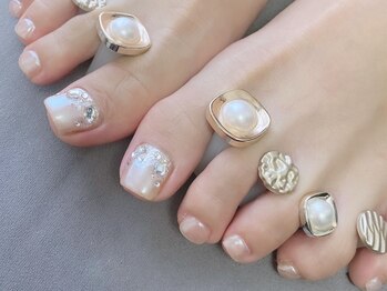 リアンネイル(lian nail)/キラキラ☆フットネイル