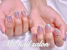 エムズ ネイルサロン(M2)/パープルラメグラデーション