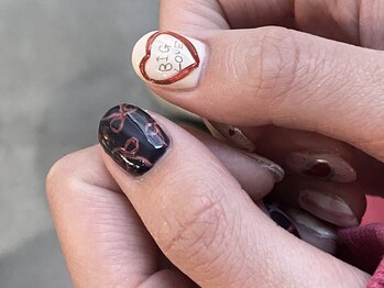 エティル(Etel atelier)/リボンネイル/ハートネイル