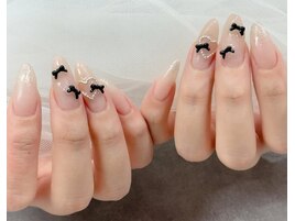 ワンカラー×ラメグラ×リボン