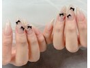 ワンカラー×ラメグラ×リボン