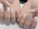 大理石ネイルホワイトネイル