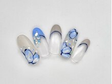 ヴィエント ネイル アイラッシュ サロン(Viento Nail Eyelash Salon)/手描マーブルフラワー初回￥7800