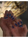 深みブルー*ジュエリーネイル