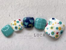 ネイルアトリエルカ(nail atelier LUCA)/W-696 カラフルドットネイル