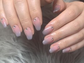 ピンク×くすみブルー