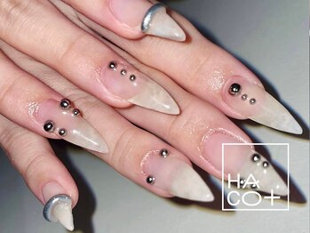 ハコプラスネイルズ 表参道 渋谷(Haco+ Nails)/Kurumiスカルプシンプルデザイン