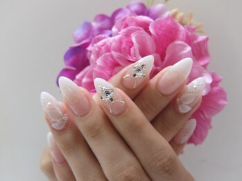 ネイルサロンミキ 横浜(MIKI)/ビジュー3D花ブライダルスカルプ