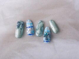 リボンネイル/チェックネイル